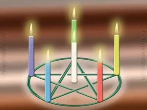 Candles being used for magic and/or ritual. The pentagram is not necessary, but is commonly used for magic, casting spells and rituals.